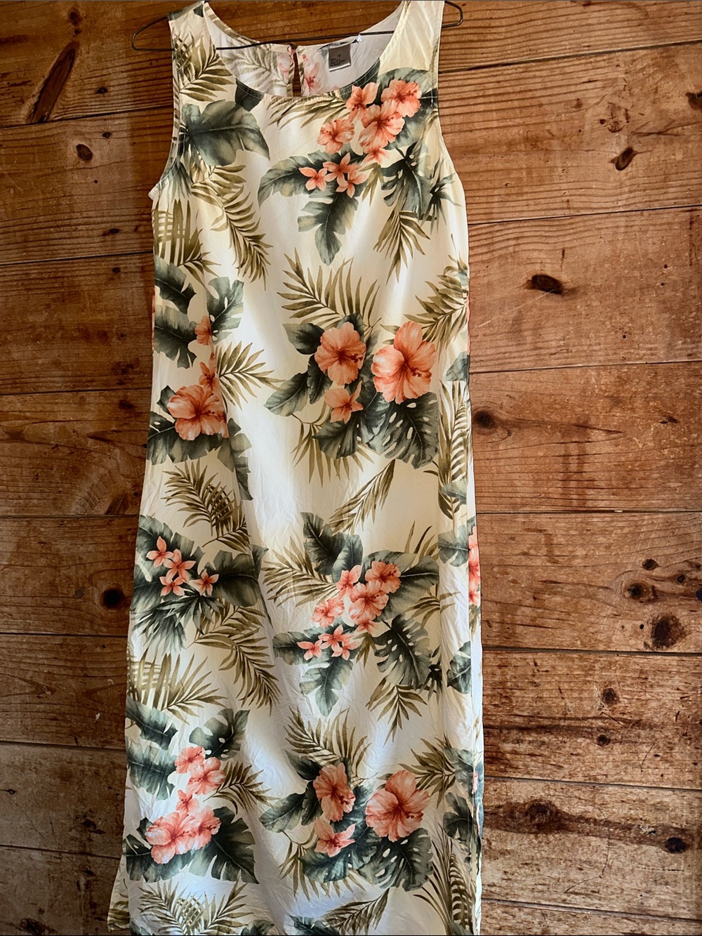 Vintage Kriss Kross 100% Silk Floral Tropical Dress
